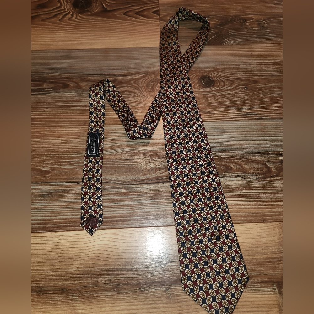 VTG Burberry Silk Hand Sewn Tie